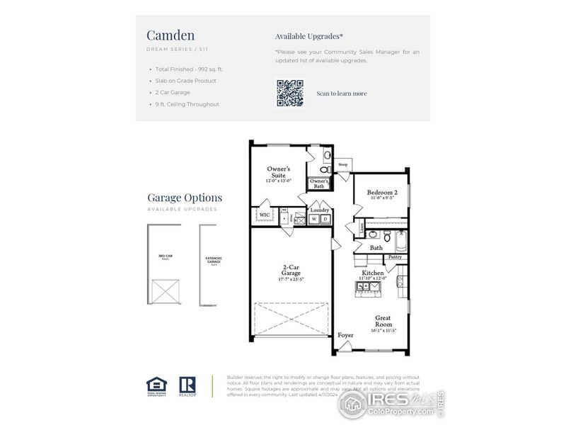 2D floor plan layout of this home in Liberty Draw, Evans, CO (Image 2).