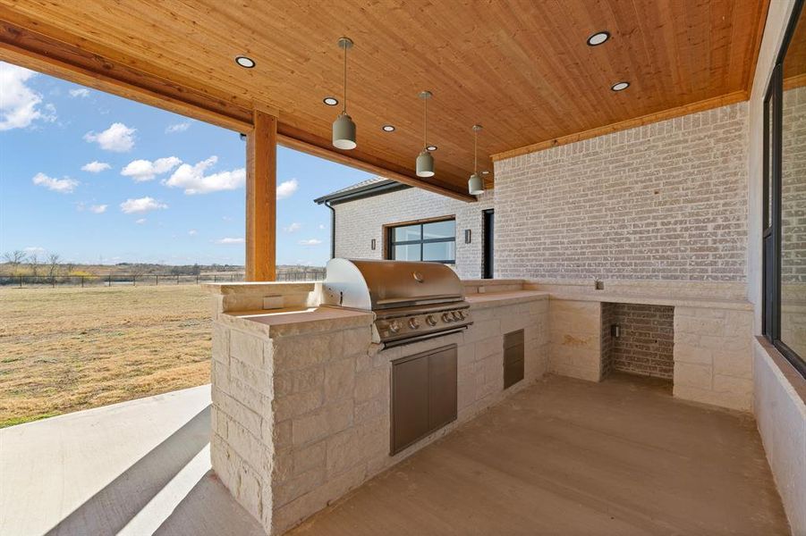 Exterior details and patio area of a home in , Godley (Image 25).