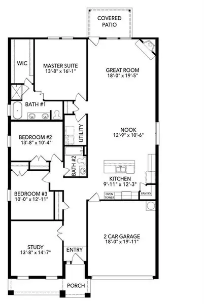 2D floor plan layout of this home in Sheppard's Place, Waxahachie, TX (Image 5). 2D floor plan layout of this home in Sheppard's Place, Waxahachie, TX (Image 5).