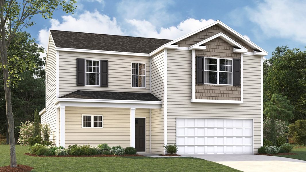 Representative exterior photo of a completed home built from the Belfort by D.R. Horton in Belhaven, Knoxville, TN (Image 2).