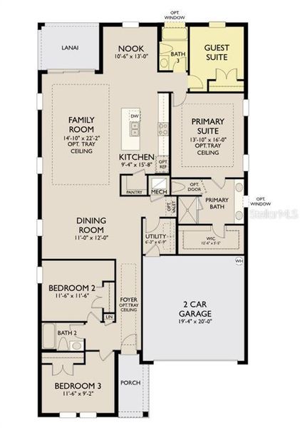 2D floor plan layout of this home in Berry Bay, Wimauma, FL (Image 3). 2D floor plan layout of this home in Berry Bay, Wimauma, FL (Image 3).