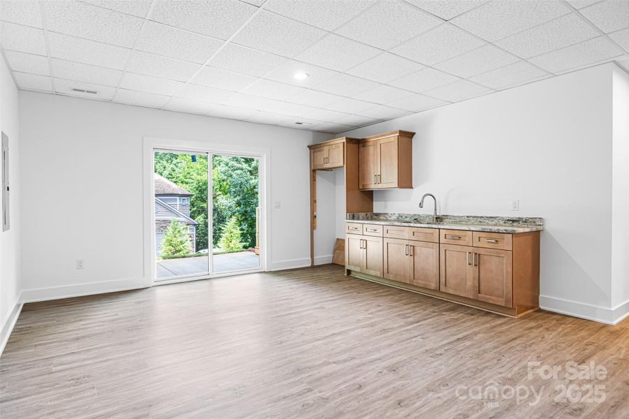 Lower level cabinetry for entertaining