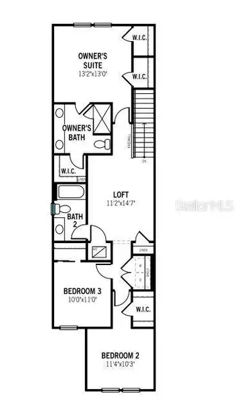 2D floor plan layout of this home in Bloomingdale Townes, Brandon, FL (Image 5).