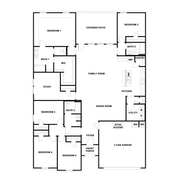 2D floor plan layout of this home in Rosenbusch Ranch, Leander, TX (Image 2). 2D floor plan layout of this home in Rosenbusch Ranch, Leander, TX (Image 2).
