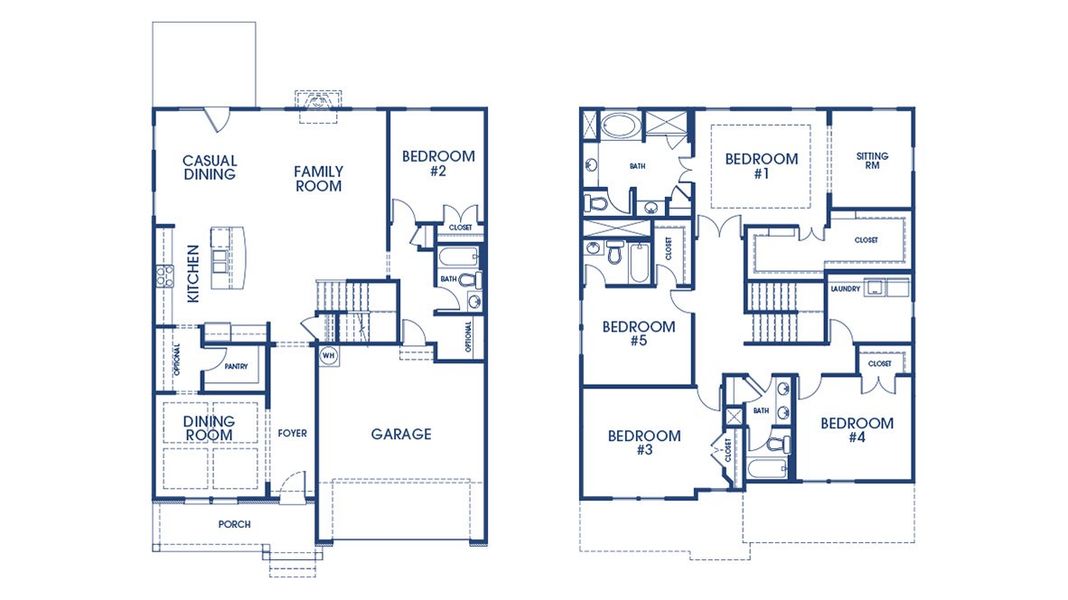2D floor plan layout of this home in The Gates at Pates Creek, Hampton, GA (Image 2).