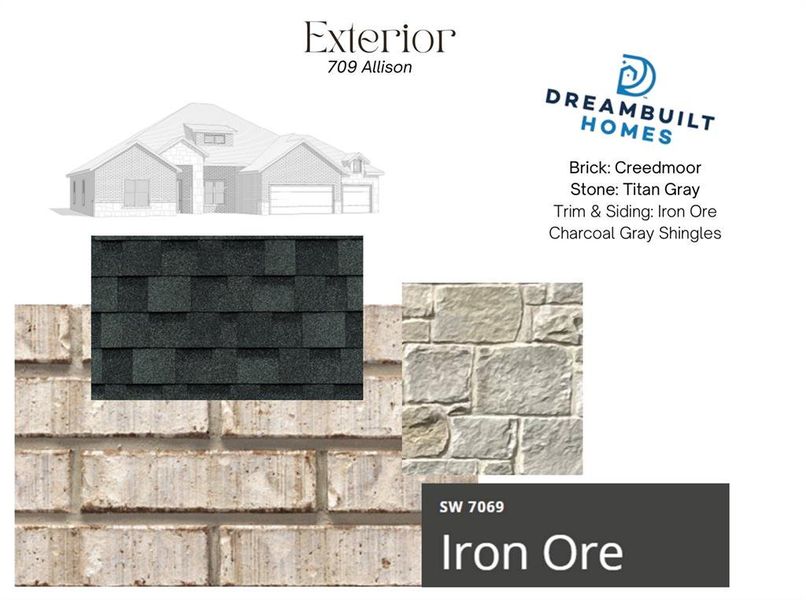Exterior Finishes Specification. Presenting material and color selections for the property's facade