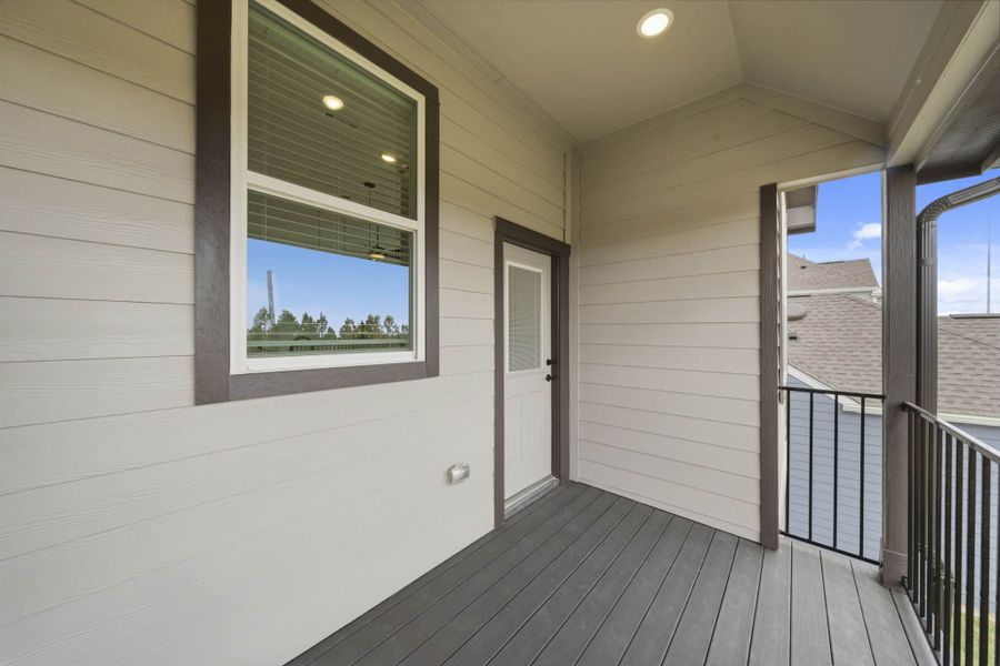 Exterior details and patio area of a home in Bridgeland 45's, Cypress (Image 4).