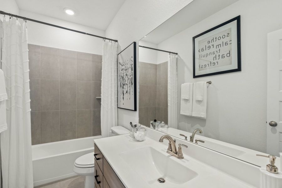 Furnished interior view inside a new home in The Grove at Blackhawk, Pflugerville (Image 14). Furnished interior view inside a new home in The Grove at Blackhawk, Pflugerville (Image 14).