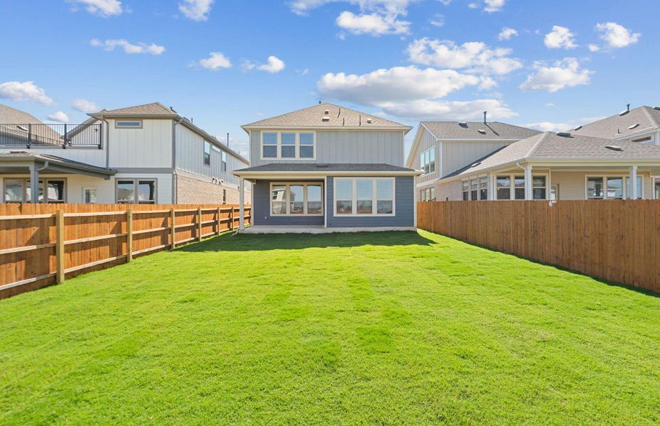 Exterior details and patio area of a home in Santa Rita Ranch, Liberty Hill (Image 2). Exterior details and patio area of a home in Santa Rita Ranch, Liberty Hill (Image 2).