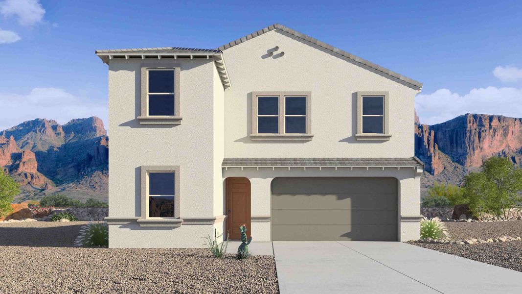 Representative exterior photo of a completed home built from the Ibis by D.R. Horton in Upper Canyon, Phoenix, AZ (Image 2). Representative exterior photo of a completed home built from the Ibis by D.R. Horton in Upper Canyon, Phoenix, AZ (Image 2).
