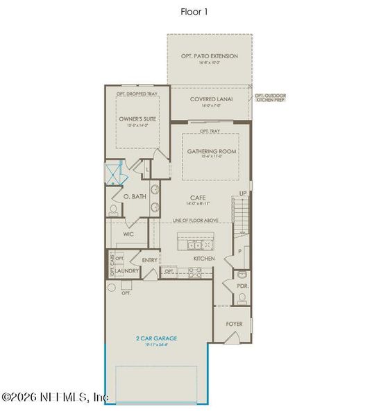 2D floor plan layout of this home in Seminole Palms, Palm Coast, FL (Image 4).