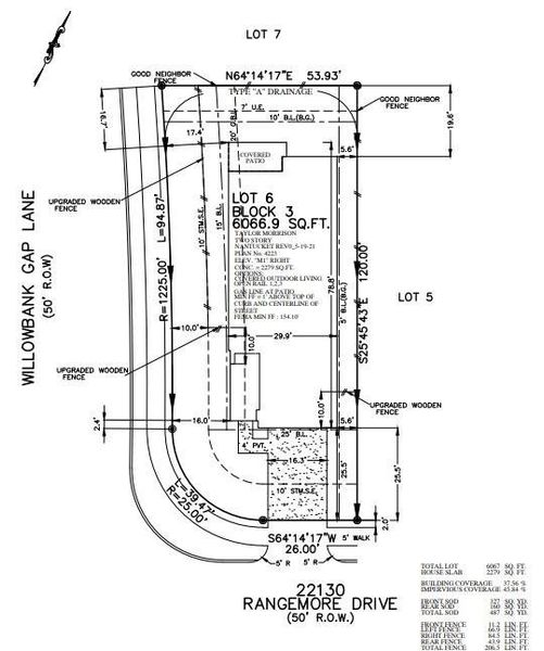 22130 Rangemore Drive preliminary plot plan.
