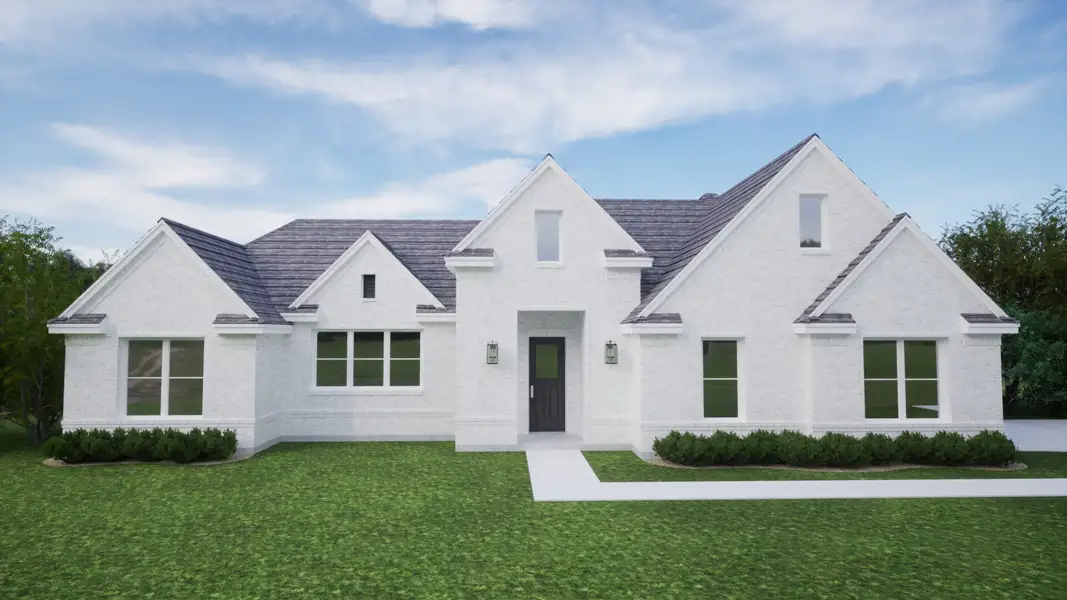 Representative exterior photo of a completed home built from the The Petunia by Kenmark Homes in Taylor Ranch, Springtown, TX (Image 1). Representative exterior photo of a completed home built from the The Petunia by Kenmark Homes in Taylor Ranch, Springtown, TX (Image 1).