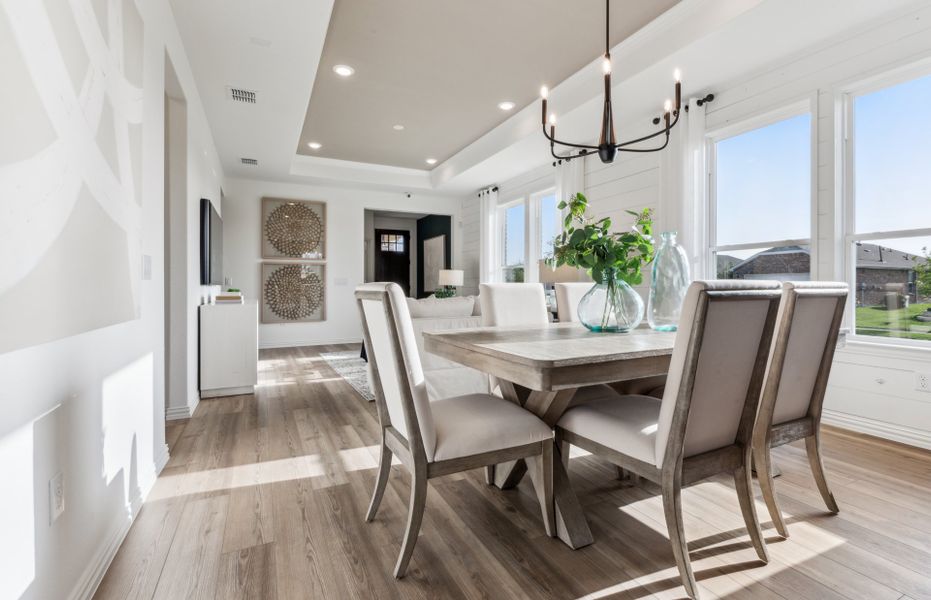 Dining area overlooking kitchen