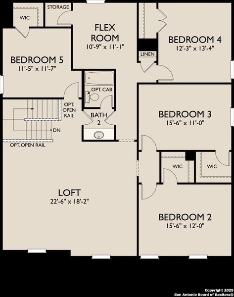 2D floor plan layout of this home in The Preserve at the Wilder, Adkins, TX (Image 5).