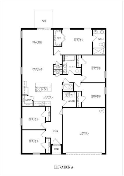 2D floor plan layout for the DUNDEE by D.R. Horton in Hemingway Pointe, Fort Myers, FL (Image 3).