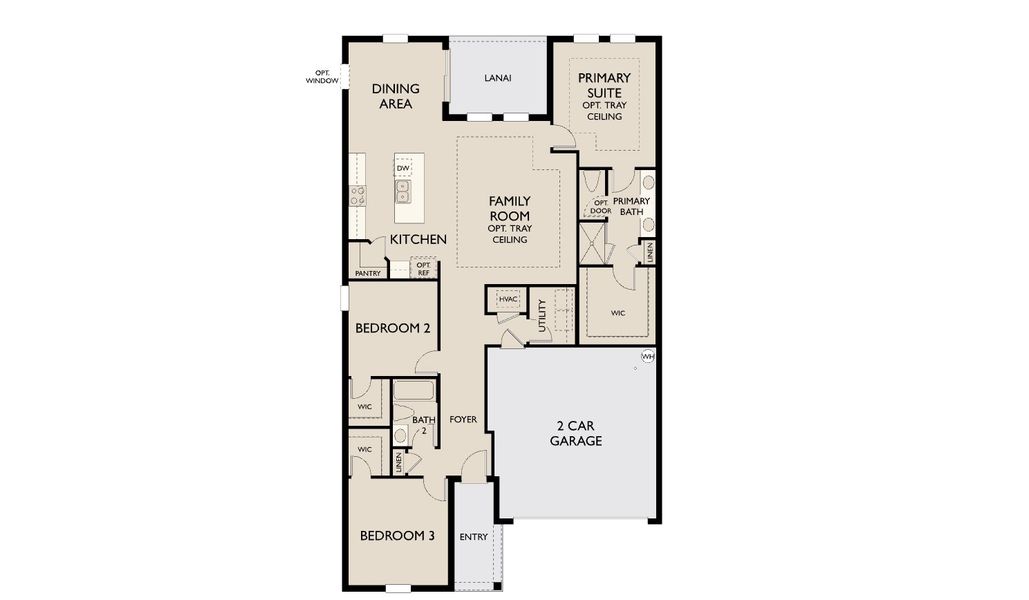 2D floor plan layout for the Hawkins by Ashton Woods in Berry Bay, Wimauma, FL (Image 3).