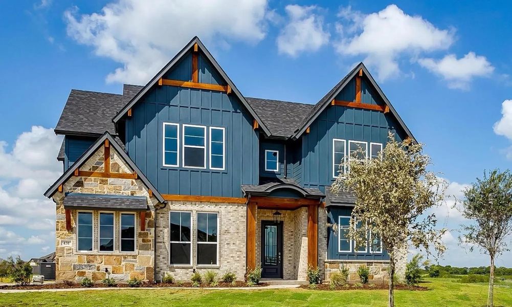 Representative exterior photo of a completed home built from the The Landry by Elmwood Custom Homes in Matthews Farm, Venus, TX (Image 4). Representative exterior photo of a completed home built from the The Landry by Elmwood Custom Homes in Matthews Farm, Venus, TX (Image 4).