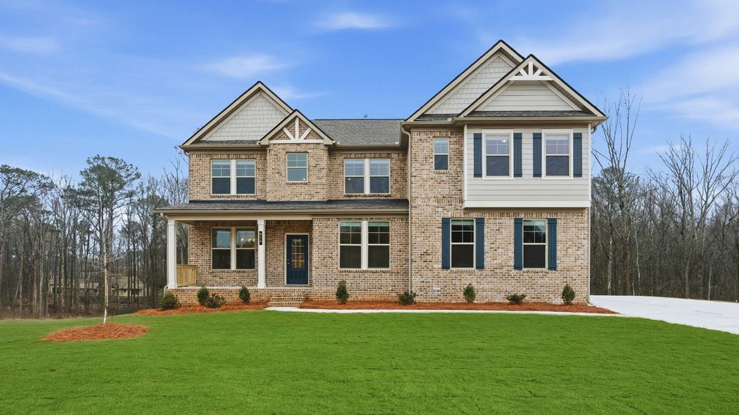 Representative exterior photo of a completed home built from the Rosemary II by DRB Homes in Trinity Park, McDonough, GA (Image 22).