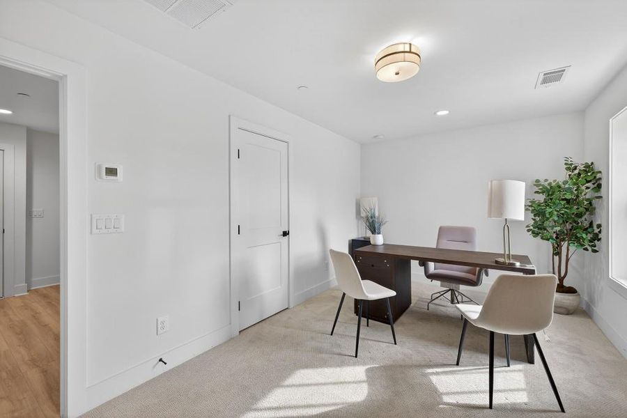 Furnished interior view inside a new home in Skyview On Broad, Sugar Hill (Image 58). Furnished interior view inside a new home in Skyview On Broad, Sugar Hill (Image 58).