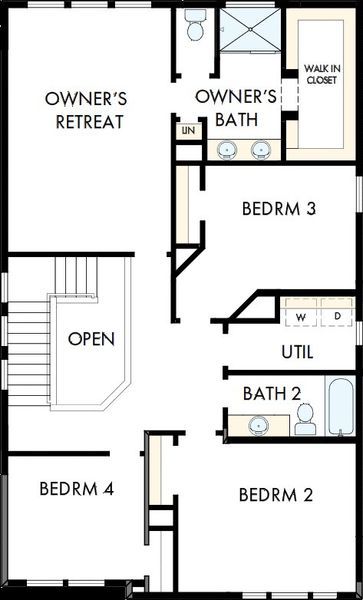 2D floor plan layout of this home in Hidden Springs - The Park Collection, Smyrna, TN (Image 3). 2D floor plan layout of this home in Hidden Springs - The Park Collection, Smyrna, TN (Image 3).