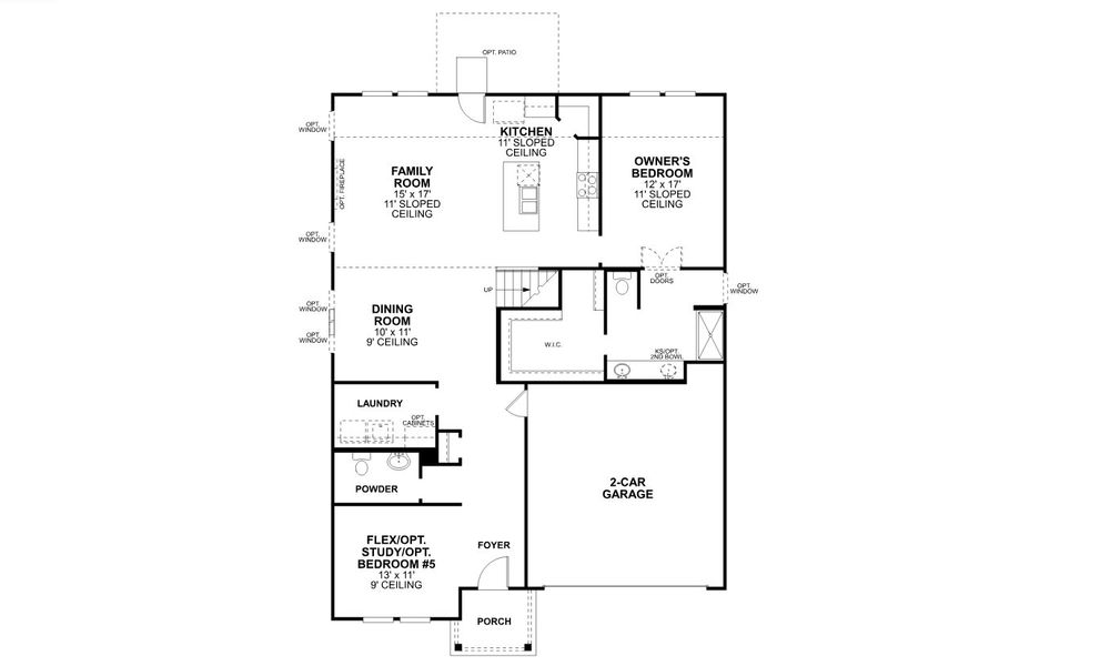 2D floor plan layout for the Columbus - 40' Smart Series by M/I Homes in Lane Ranch, Sanger, TX (Image 3).