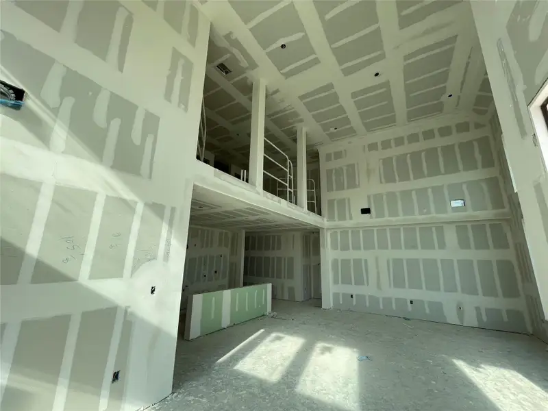 Family Room with soaring ceiling