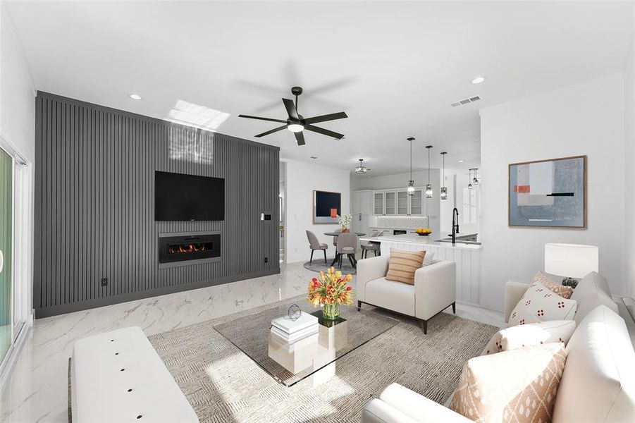 Furnished interior view inside a new home in , Dallas (Image 15).