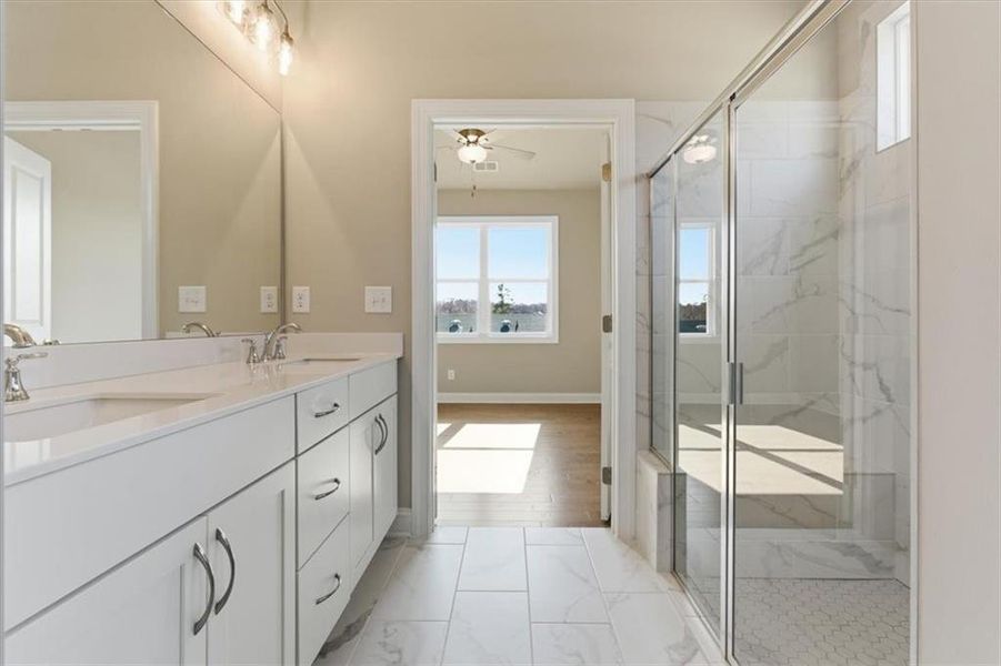 Furnished interior view inside a new home in Lakeside at Great Sky, Canton (Image 13).