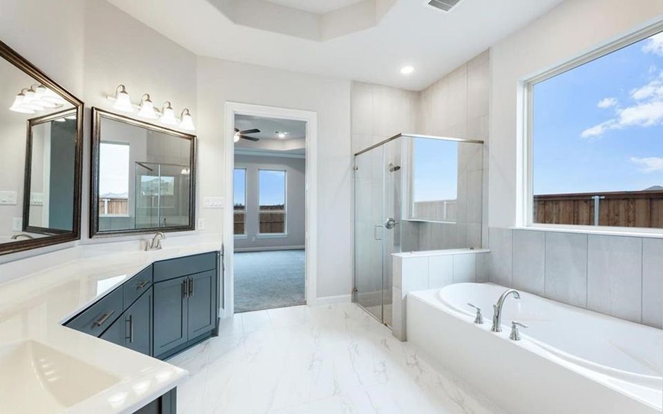 Representative furnished interior of a home built from the Santa Barbara by CastleRock Communities in Solterra, Mesquite (Image 10).