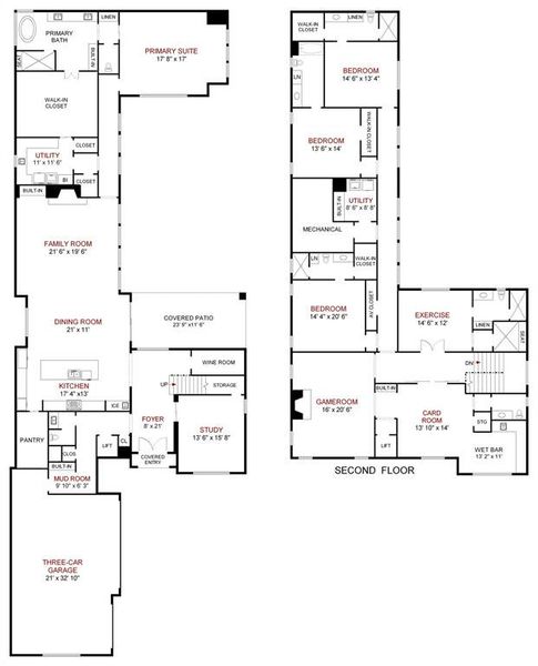 2D floor plan layout of this home in Avadene at Las Colinas, Irving, TX (Image 4).