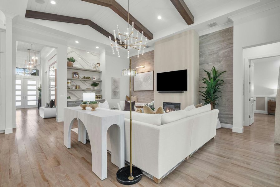 2D floor plan layout for the Indigo Grande 4 by GHO Homes in Seaglass, Vero Beach, FL (Image 70).