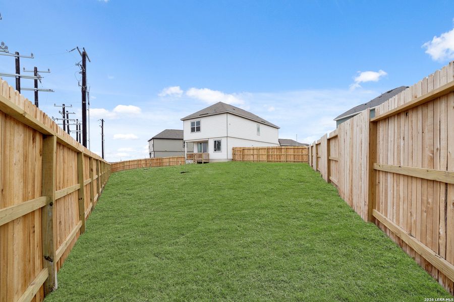 Exterior details and patio area of a home in Katzer Ranch, Converse (Image 18).
