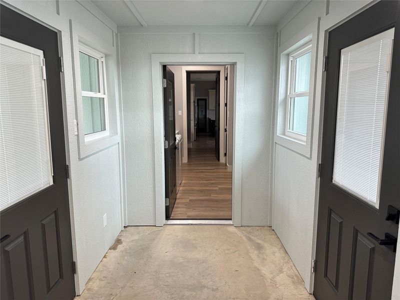 Breezeway off laundry that gives access to front and back