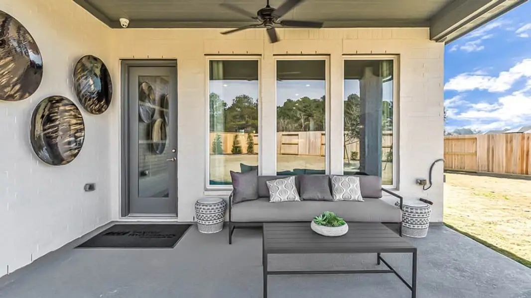 Exterior details and patio area of a home in Trillium, Richmond (Image 2). Exterior details and patio area of a home in Trillium, Richmond (Image 2).