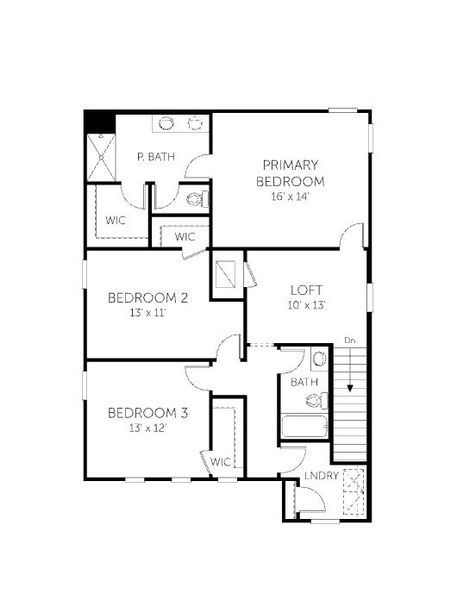 2D floor plan layout for the Thornton - Single Family Homes by Dream Finders Homes in Westbrook Retreat at Savannah Quarters, Pooler, GA (Image 4).
