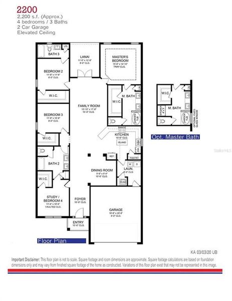 2D floor plan layout of this home in Ocala Crossings South, Ocala, FL (Image 3). 2D floor plan layout of this home in Ocala Crossings South, Ocala, FL (Image 3).