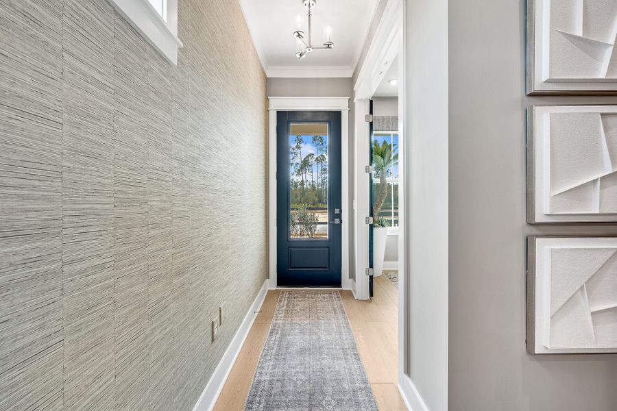 Representative exterior details of a home built from the Lucas by Fischer Homes in The Villas at Longleaf Park, a Watersound Origins® community, Inlet Beach (Image 3).
