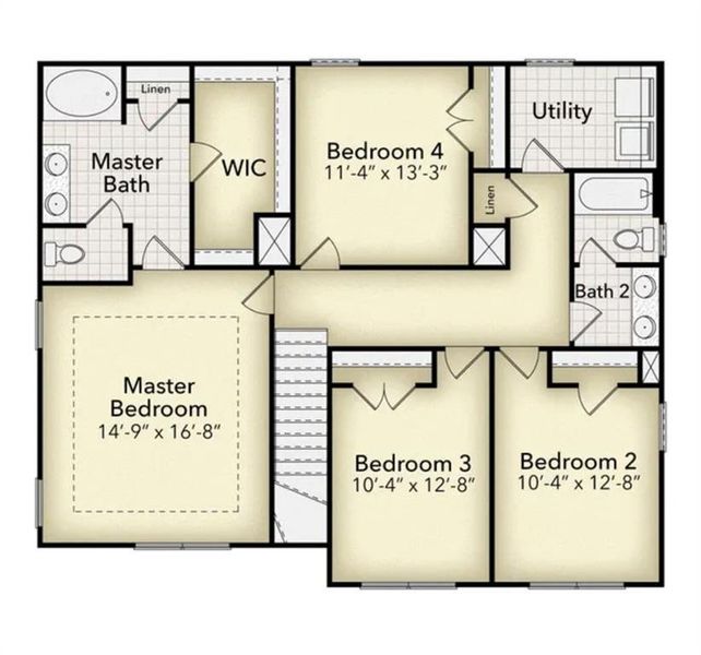 2D floor plan layout of this home in Thunder Ridge, Dawsonville, GA (Image 2).