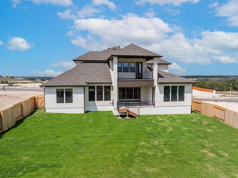 Exterior details and patio area of a home in Lariat - 80', Liberty Hill (Image 4). Exterior details and patio area of a home in Lariat - 80', Liberty Hill (Image 4).