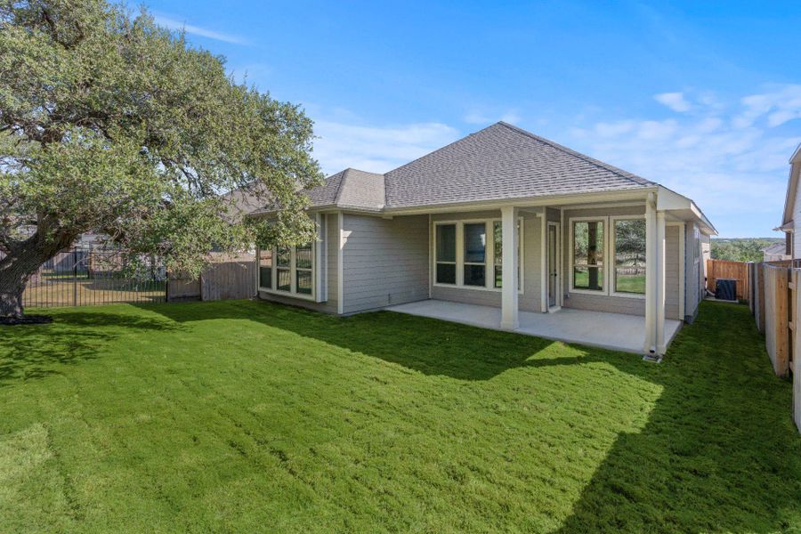 Rear of Home and Private Backyard