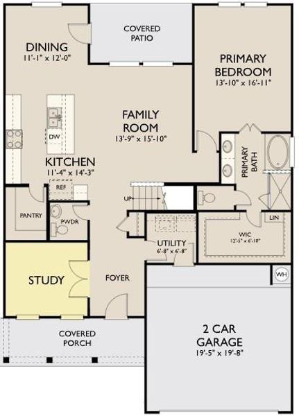 2D floor plan layout of this home in Dellrose, Hockley, TX (Image 3).