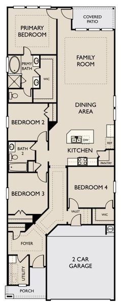2D floor plan layout of this home in Bergamo, Katy, TX (Image 3).