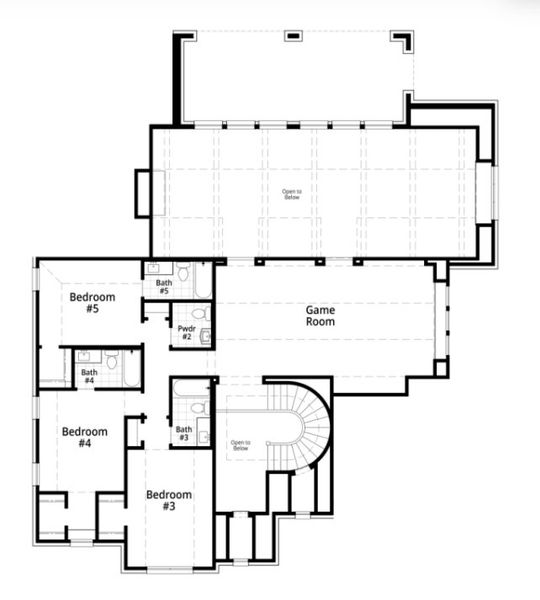 2D floor plan layout for the Ravenna by Highland Homes in Furst Ranch, Flower Mound, TX (Image 26).