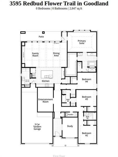 2D floor plan layout of this home in Goodland, Midlothian, TX (Image 4).