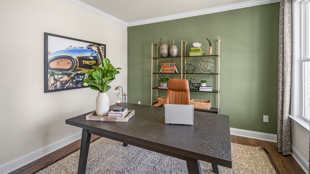 Representative furnished interior of a home built from the NORMAN by D.R. Horton in The Estates Park, Apex (Image 7).