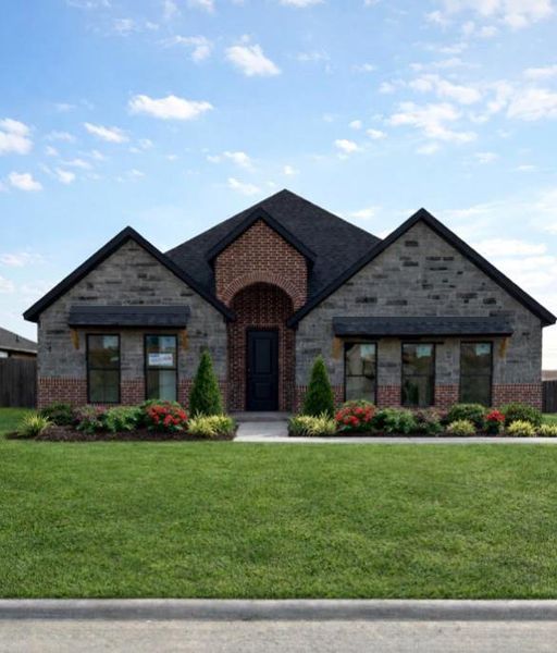 Front exterior of a new home in , Benbrook, TX, highlighting curb appeal (Image 1). Front exterior of a new home in , Benbrook, TX, highlighting curb appeal (Image 1).