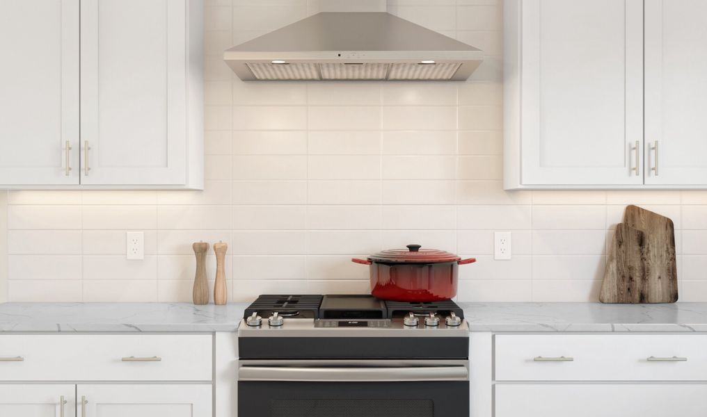 White subway tile backsplash in kitchen