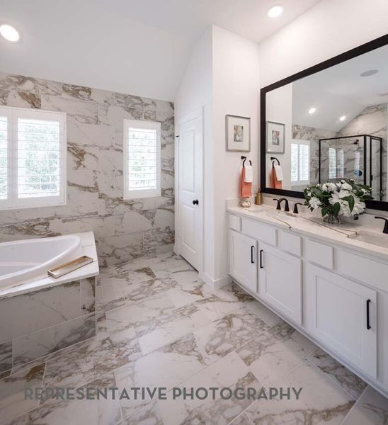 Furnished interior view inside a new home in Bridgeland, Cypress (Image 27).