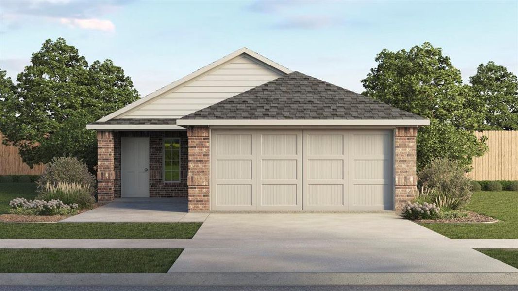 View of front of property with brick siding, a shingled roof, and driveway View of front of property with brick siding, a shingled roof, and driveway